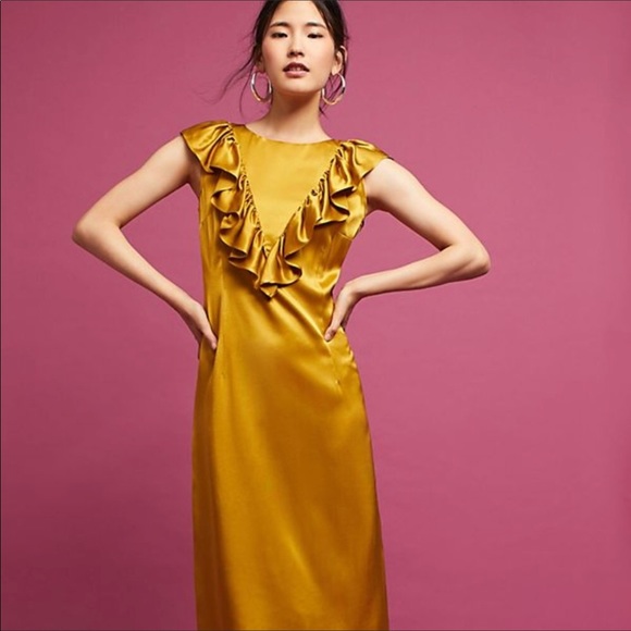 Out of stock Anthropologie raffled satin dress - Picture 2 of 8